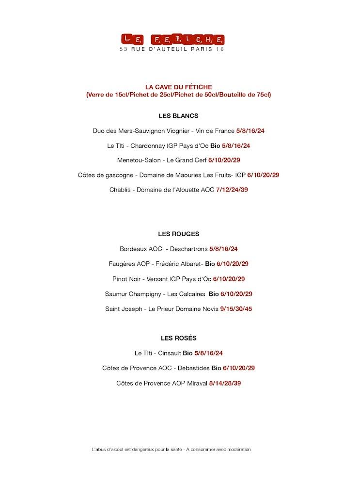 Le Fétiche - Menu Image 3